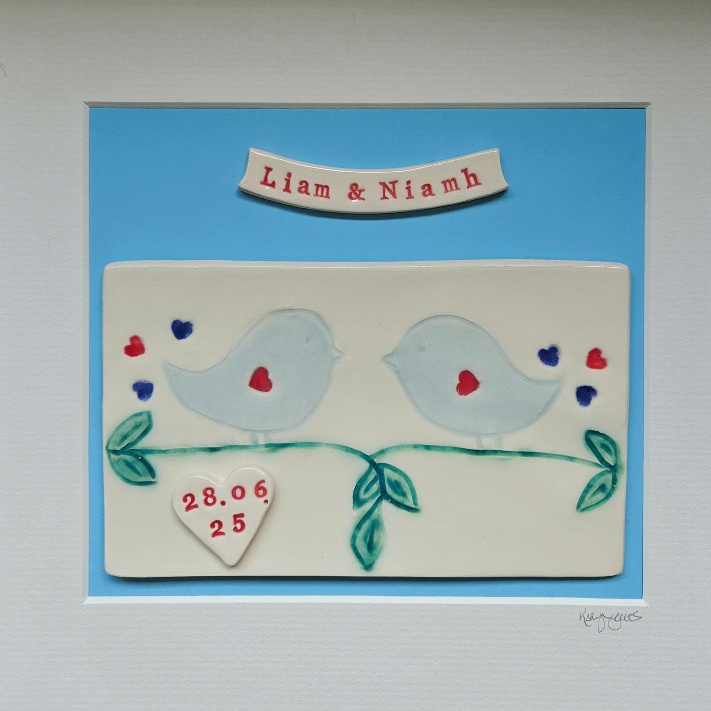 Framed Personalised Lovebirds