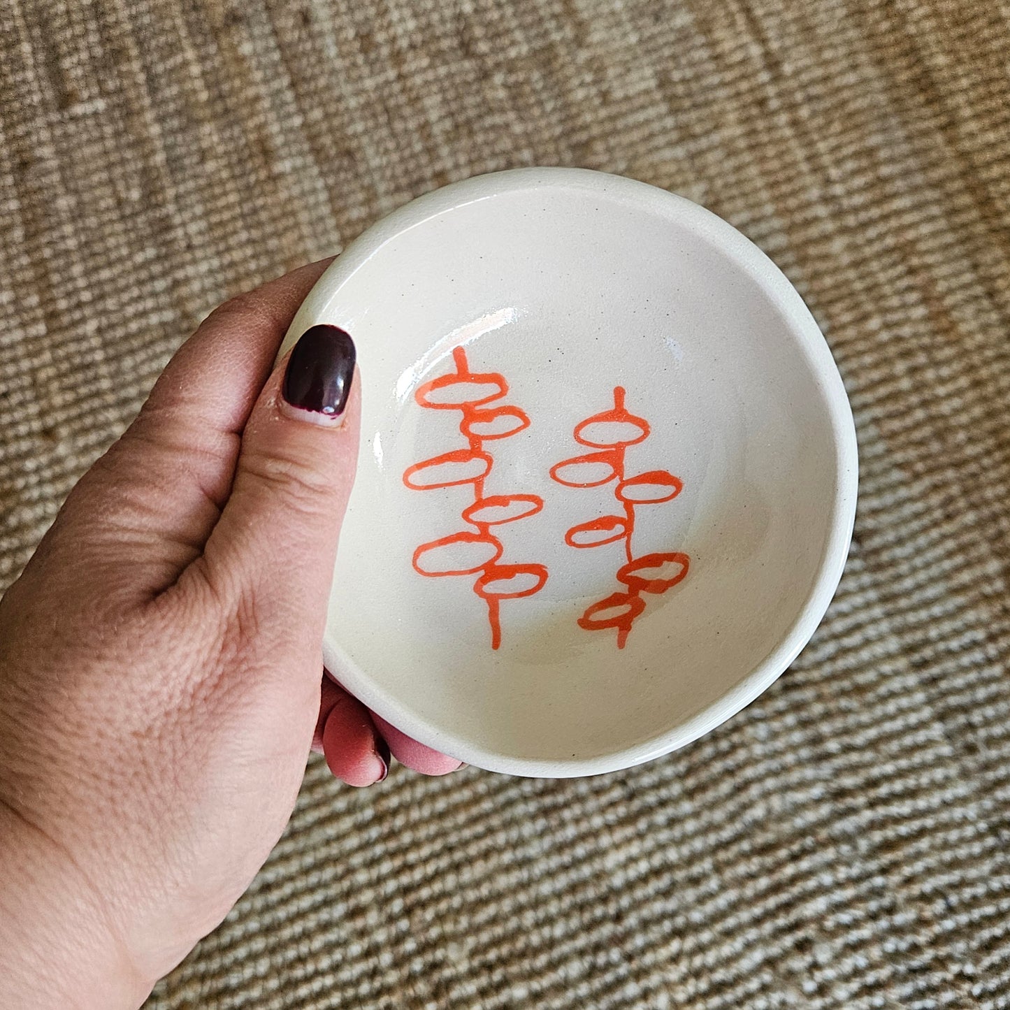 Circles in Vibrant Orange Plate and Bowl Set