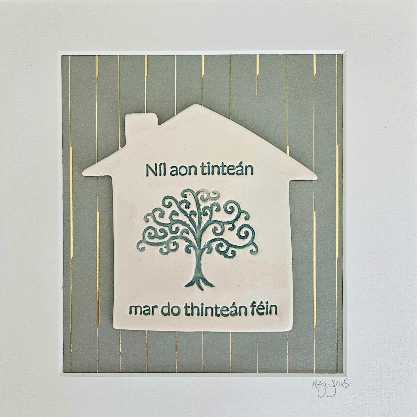 Framed Home tile with tree
