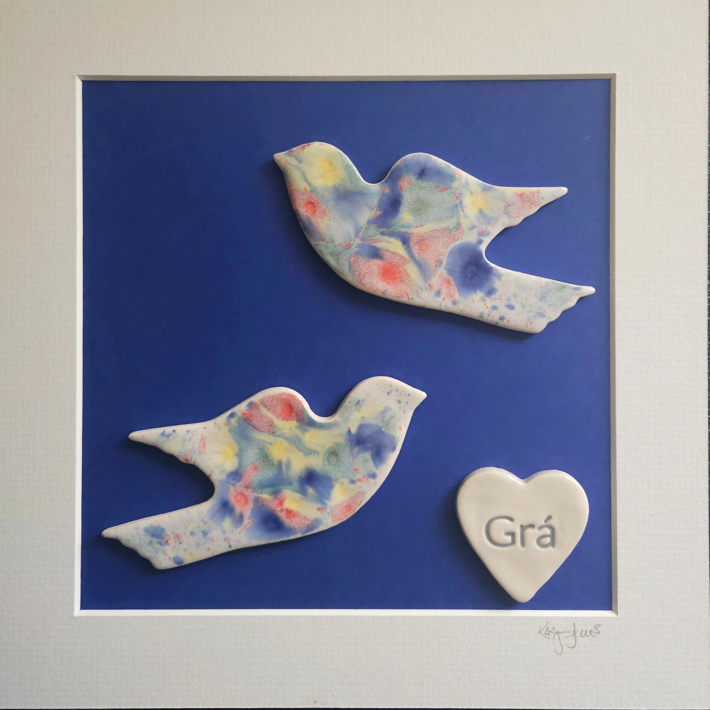 Framed Lovebirds with Grá