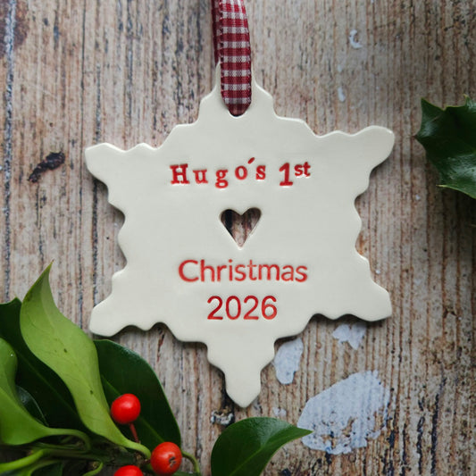 Personalised 1st Christmas Snowflake