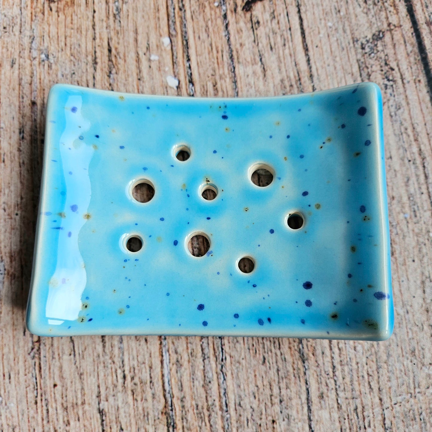 Speckled Blue Soap Dish