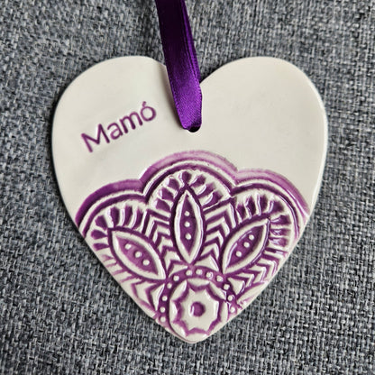 Mum, Nana, Granny Hearts Purple