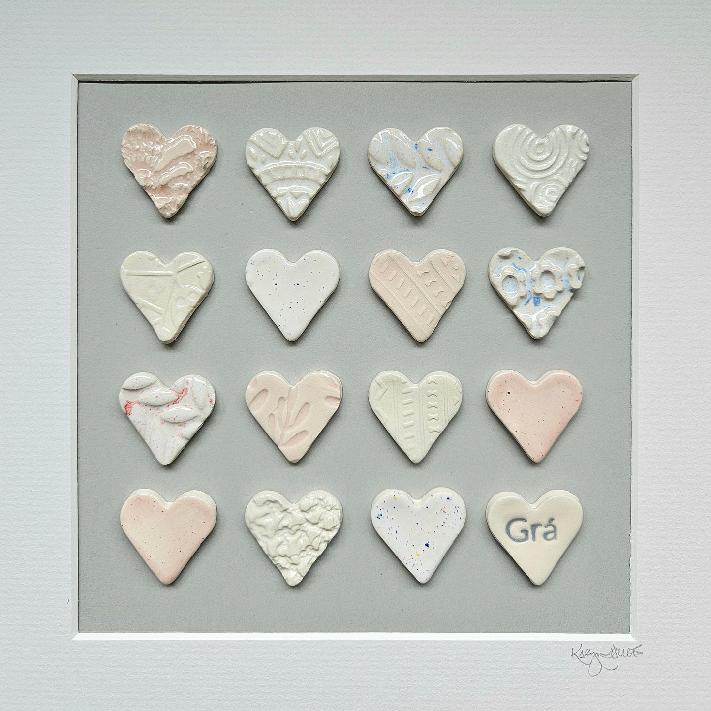 Framed Hearts in Blush Shades with Grá