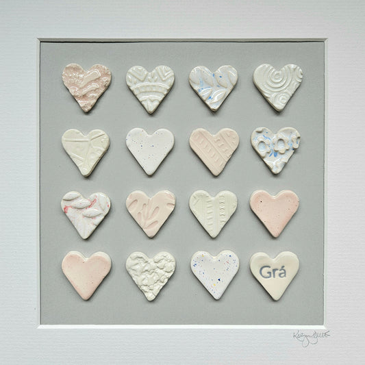 Framed Hearts in Blush Shades with Grá