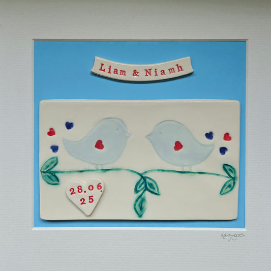 Framed Personalised Lovebirds