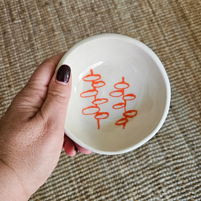 Circles in Vibrant Orange Plate and Bowl Set