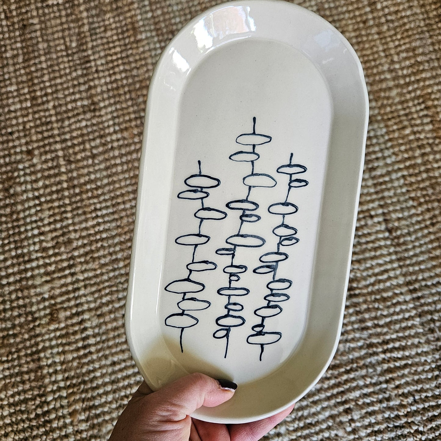 Circles in Midnight Blue Plate and Bowl Set