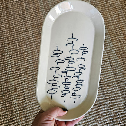 Circles in Midnight Blue Plate and Bowl Set