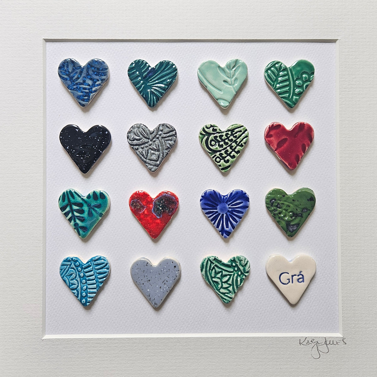 Framed Hearts with Grá