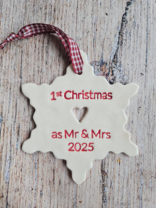 1st Married Christmas 2025 snowflake