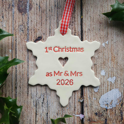 1st Married Christmas 2026 snowflake