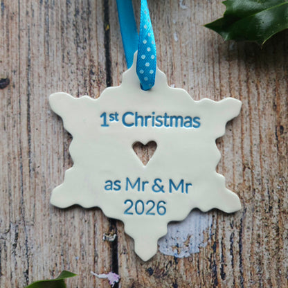 1st Married Christmas 2026 snowflake