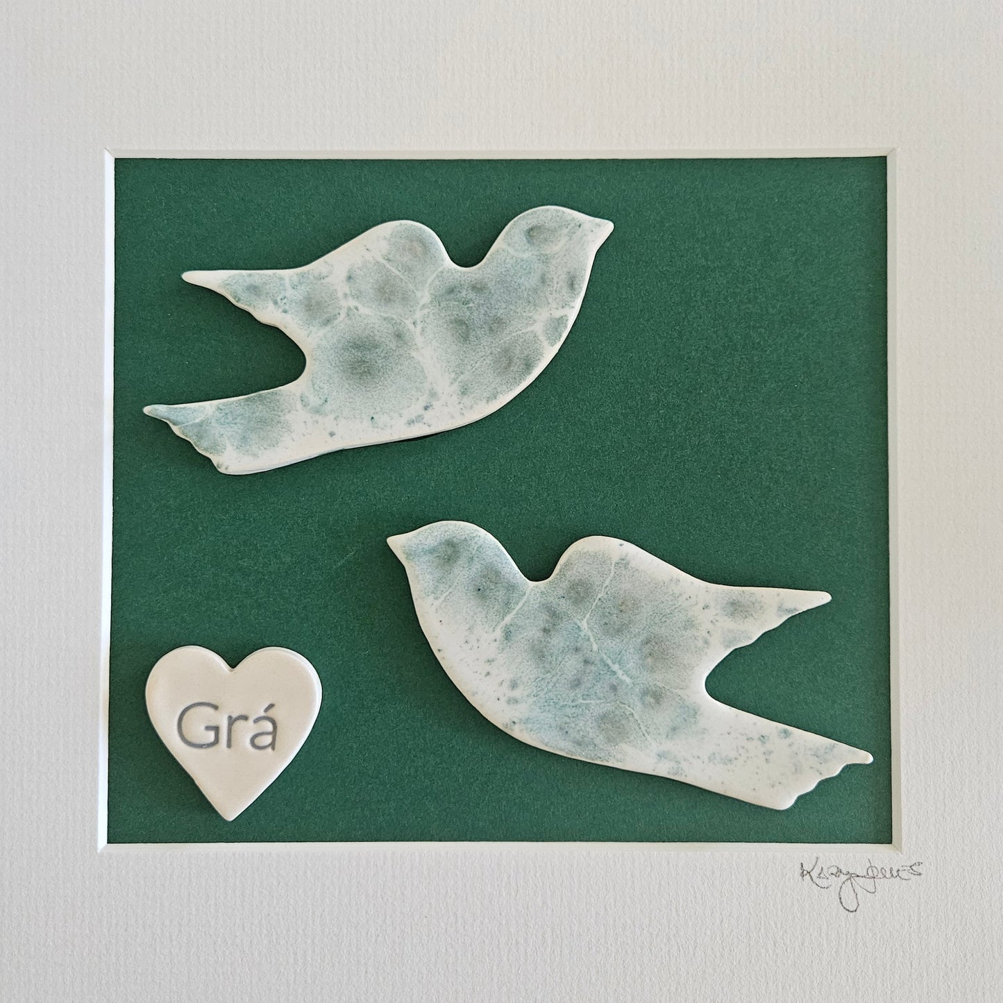 Framed Lovebirds with Grá