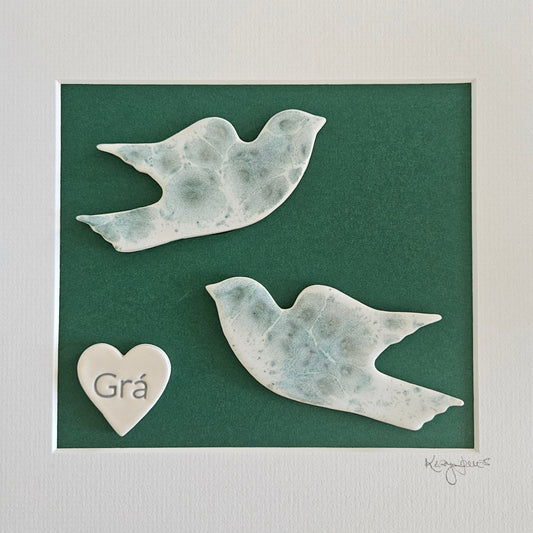 Framed Lovebirds with Grá