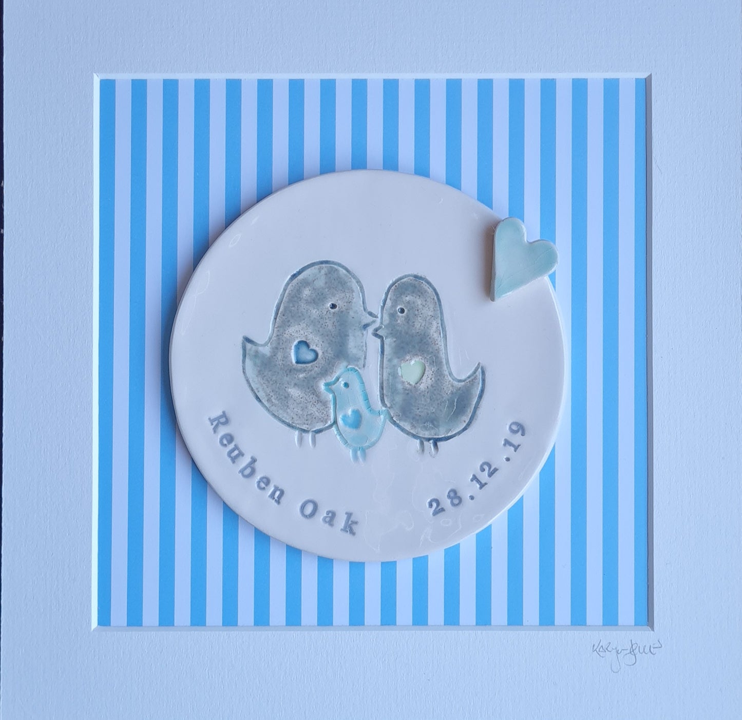 Framed Personalised New Baby Tile