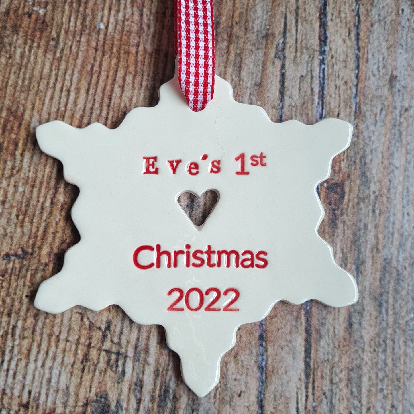 Personalised 1st Christmas Snowflake