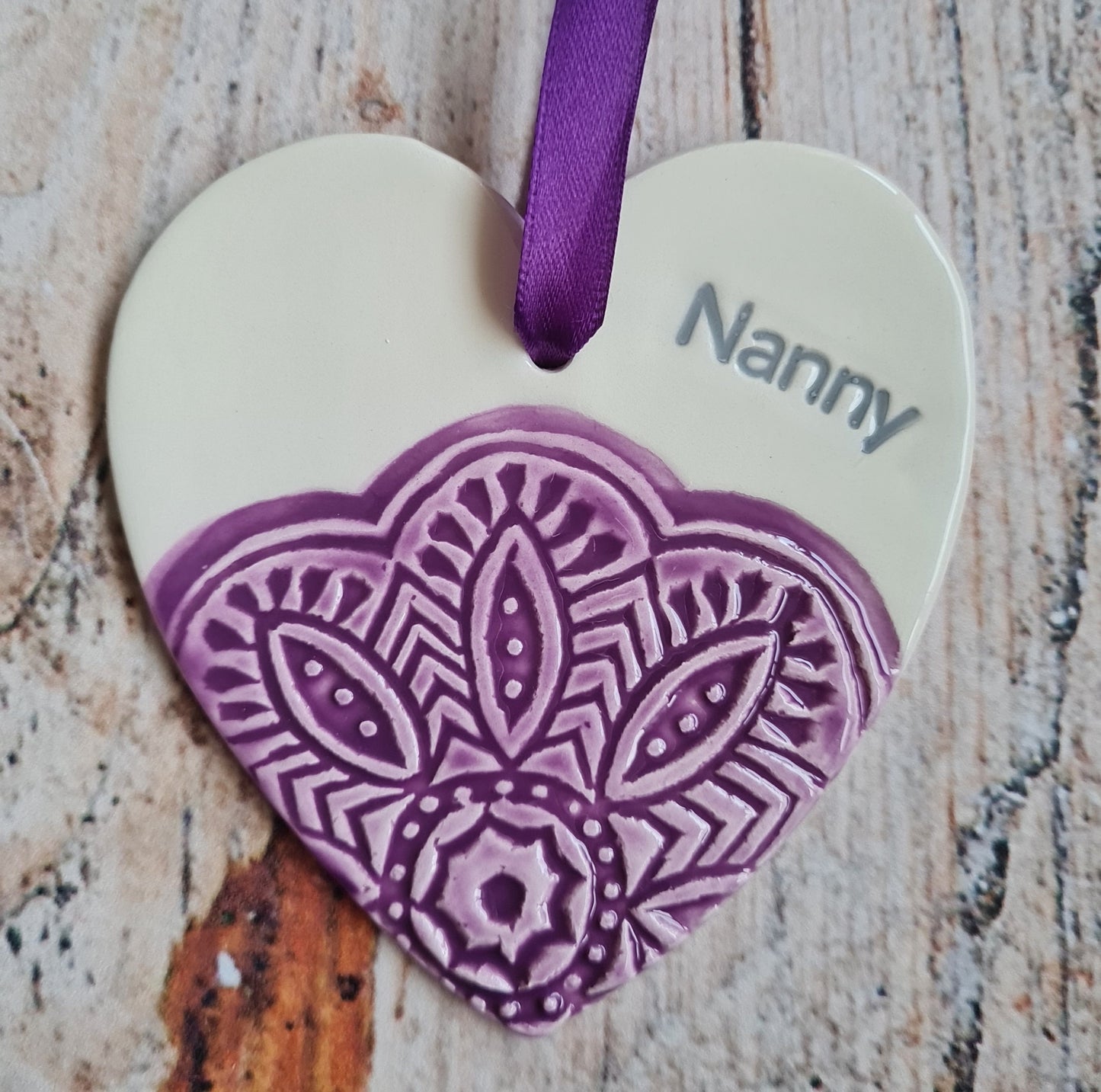 Mum, Nana, Granny Hearts Purple