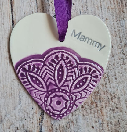 Mum, Nana, Granny Hearts Purple