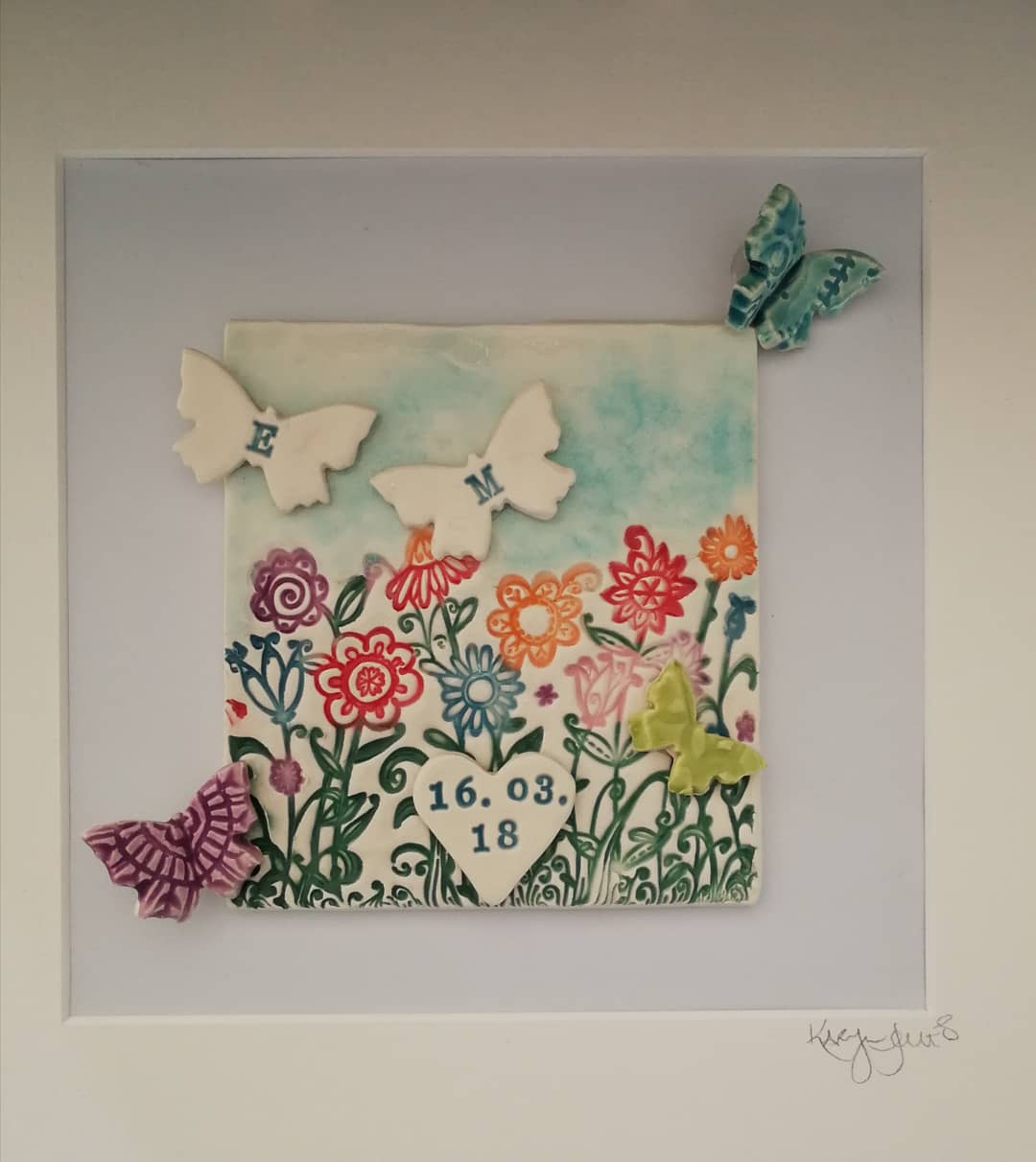 Framed Personalised Butterfly Garden